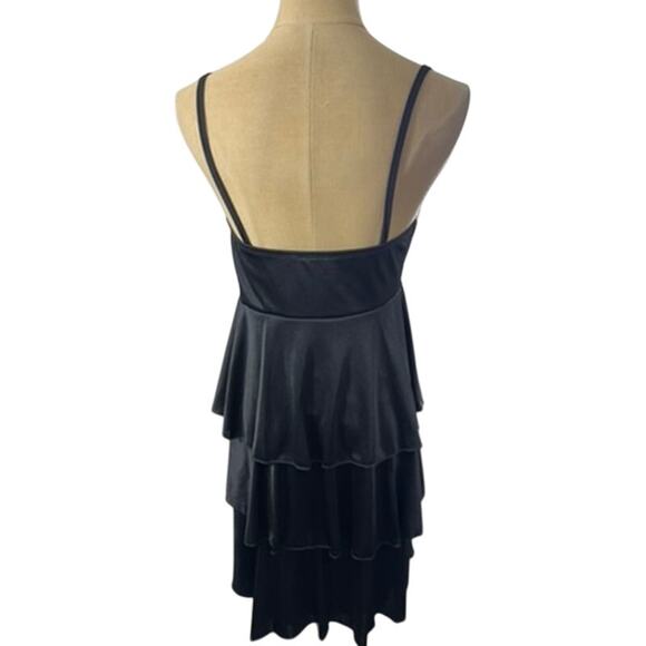 "BCX" Black BabyDoll Sequined Dress Goth Dark Fairy Sexy Y2K Hoco SZ M USA Made - Picture 4 of 12